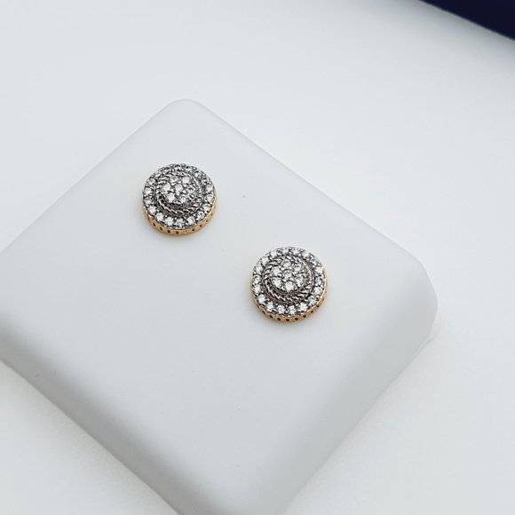 14K Gold Plated Cubic Zircon Earrings, INUS1BR143 - Picture 7 of 9